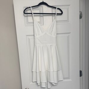 Amazon White Mini Dress with Spaghetti Straps